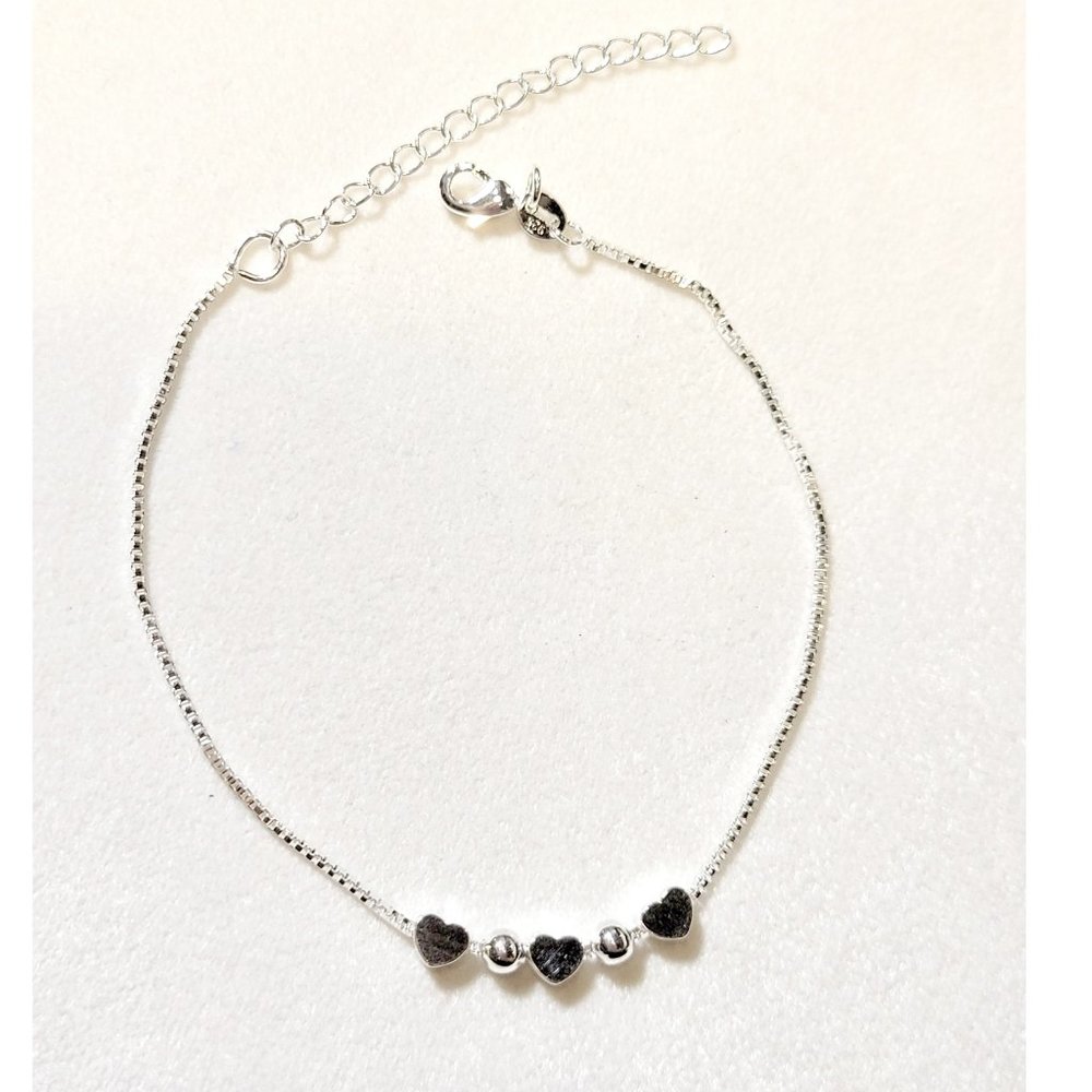 ❤️❤️Sterling Triple hearts Ankle Bracelet ❤️❤️